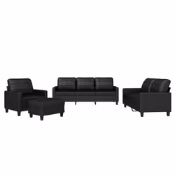 VidaXL 3201343, Noir, mousse, Simili-cuir, Métal, Polywood, Textile, 60 cm, 50 cm, 41 cm