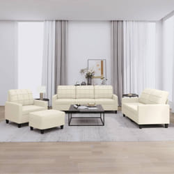 Vidaxl - Ensemble de canapés 4 pcs avec coussins Crème Similicuir