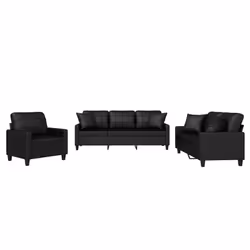 VidaXL 3201348, Noir, mousse, Simili-cuir, Métal, Polywood, Textile, 198 cm, 77 cm, 80 cm