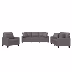VidaXL 3201350, Gris, mousse, Simili-cuir, Métal, Polywood, Textile, 198 cm, 77 cm, 80 cm
