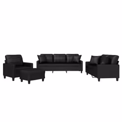 VidaXL 3201353, Noir, mousse, Simili-cuir, Métal, Polywood, Textile, 60 cm, 50 cm, 41 cm