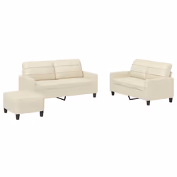 VidaXL 3201364, Crème, mousse, Simili-cuir, Métal, Polywood, Textile, 70 cm, 55 cm, 41 cm