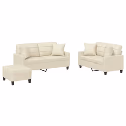 VidaXL 3201374, Crème, mousse, Simili-cuir, Métal, Polywood, Textile, 70 cm, 55 cm, 41 cm