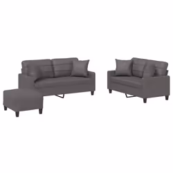 VidaXL 3201375, Gris, mousse, Simili-cuir, Métal, Polywood, Textile, 70 cm, 55 cm, 41 cm