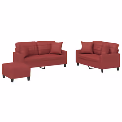 VidaXL 3201376, Rouge, mousse, Simili-cuir, Métal, Polywood, Textile, 70 cm, 55 cm, 41 cm