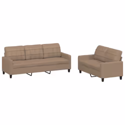 VidaXL 3201382, Cappucino, mousse, Simili-cuir, Métal, Polywood, Textile, 198 cm, 77 cm, 80 cm
