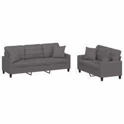 VidaXL 3201390, Gris, mousse, Simili-cuir, Métal, Polywood, Textile, 198 cm, 77 cm, 80 cm