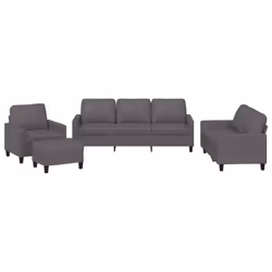 VidaXL 3201405, Gris, mousse, Simili-cuir, Métal, Polywood, Textile, 60 cm, 50 cm, 41 cm