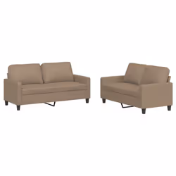 VidaXL 3201412, Cappucino, mousse, Simili-cuir, Métal, Polywood, Textile, 158 cm, 77 cm, 80 cm