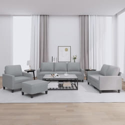 Vidaxl - Ensemble de canapés 4 pcs avec coussins Gris clair Tissu