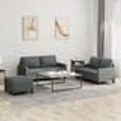 vidaXL Ensemble de canapés 3 pcs avec coussins Gris foncé Tissu
