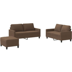 Ensemble de canapés 3 pcs avec coussins Marron Tissu Vidaxl