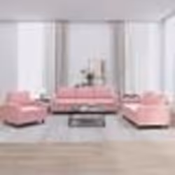 vidaXL Ensemble de canapés 3 pcs avec coussins Rose Velours