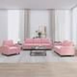 vidaXL Ensemble de canapés 3 pcs avec coussins Rose Velours