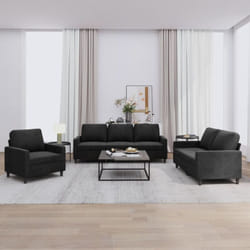 Vidaxl - Ensemble de canapés 3 pcs avec coussins Noir Velours
