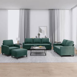 vidaXL Ensemble de canapés 4 pcs avec coussins Vert foncé Velours