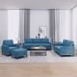 vidaXL Ensemble de canapés 4 pcs avec coussins Bleu Velours