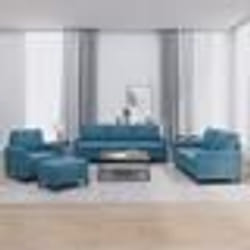 vidaXL Ensemble de canapés 4 pcs avec coussins Bleu Velours