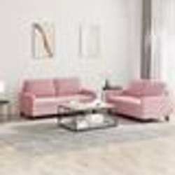 vidaXL Ensemble de canapés 2 pcs avec coussins Rose Velours