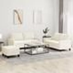 vidaXL Ensemble de canapés 3 pcs avec coussins Crème Velours