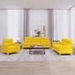 vidaXL Ensemble de canapés 3 pcs avec coussins Jaune clair Tissu