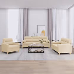 VidaXL 3201554 Ensemble de meubles de salle à manger Crème