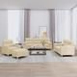 vidaXL Ensemble de canapés 4 pcs avec coussins crème tissu