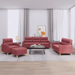VidaXL 3201566 Ensemble de meubles de salle à manger Rouge