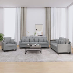 Vidaxl - Ensemble de canapés 3 pcs coussins gris clair tissu