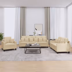 VidaXL 3201634 Ensemble de meubles de salle à manger Crème