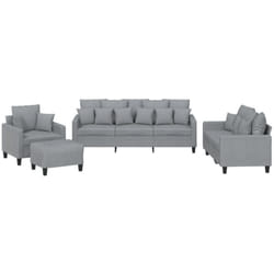 Vidaxl - Ensemble de canapés 4 pcs coussins gris clair tissu