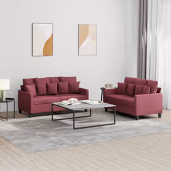 VidaXL 3201654 Ensemble de meubles de salle à manger Rouge - Vue supplémentaire 2