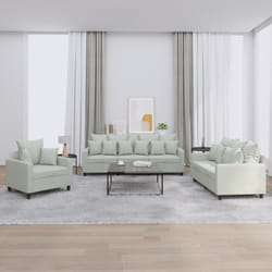 Vidaxl - Ensemble de canapés 3 pcs avec coussins Gris clair Velours