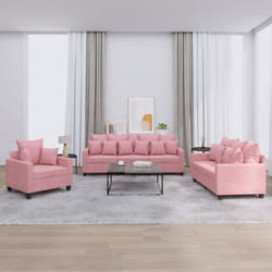 Vidaxl - Ensemble de canapés 3 pcs avec coussins Rose Velours