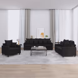 VidaXL 3201685 Ensemble de meubles de salle à manger Noir