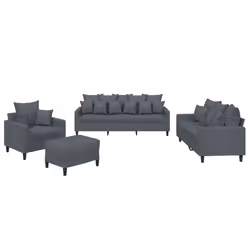 VidaXL 3201691, Gris, mousse, Métal, Polyester, Polywood, Textile, 198 cm, 77 cm, 80 cm