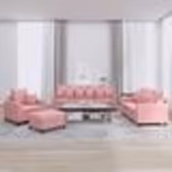 vidaXL Ensemble de canapés 4 pcs avec coussins Rose Velours