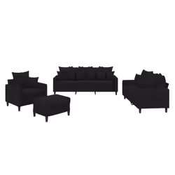 VidaXL 3201695, Noir, mousse, Métal, Polyester, Polywood, Textile, 198 cm, 77 cm, 80 cm