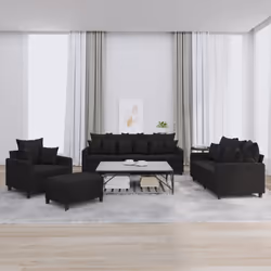 VidaXL 3201695 Ensemble de meubles de salle à manger Noir