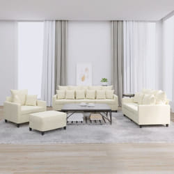 Vidaxl - Ensemble de canapés 4 pcs avec coussins Crème Velours
