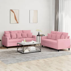 VIDAXL Ensemble Canapés 2 pcs - Rose Velours