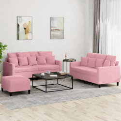 vidaXL Ensemble Rose Velours