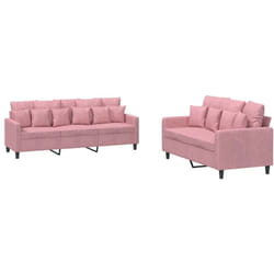 Vidaxl - Ensemble de canapés 2 pcs avec coussins Rose Velours