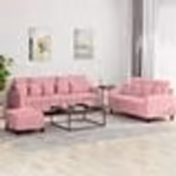vidaXL Ensemble de canapés 3 pcs avec coussins Rose Velours