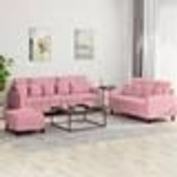 vidaXL Ensemble de canapés 3 pcs avec coussins Rose Velours