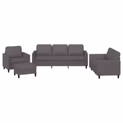 VidaXL 3201747, Gris, mousse, Simili-cuir, Métal, Polywood, Textile, 2 m, 77 cm, 80 cm