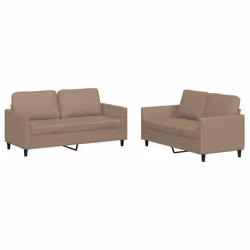 VidaXL 3201754, Cappucino, mousse, Simili-cuir, Métal, Polywood, Textile, 160 cm, 77 cm, 80 cm