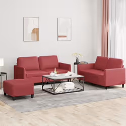 VidaXL 3201758 Ensemble de meubles de salle à manger Rouge - Vue supplémentaire 2