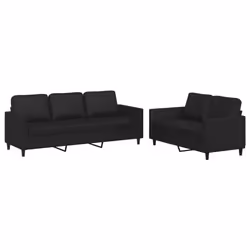 VidaXL 3201760, Noir, mousse, Simili-cuir, Métal, Polywood, Textile, 2 m, 77 cm, 80 cm