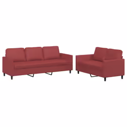 VidaXL 3201763, Rouge, mousse, Simili-cuir, Métal, Polywood, Textile, 2 m, 77 cm, 80 cm